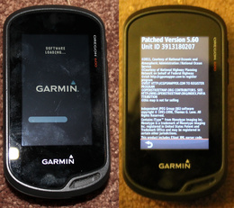 <p>Left: A device undergoing the flash process. Right: Unlocked device after patch</p>
